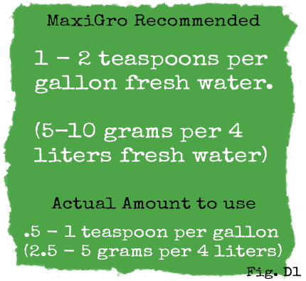 Maxigro recommended usage
